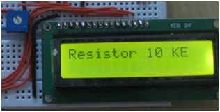 Imagem mostrando o módulo LCD usado para exibir a resistência