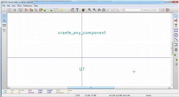 Captura de tela da ferramenta de design de PCB KiCad