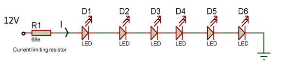 Diagrama de circuito da série LED