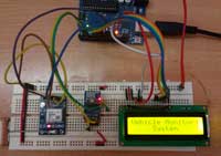 Circuito de dispositivo de rastreamento de veículos IoT baseado em Arduino e ESP8266