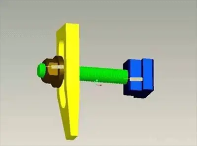 Combination of T-block, bolt, pressure plate and nut