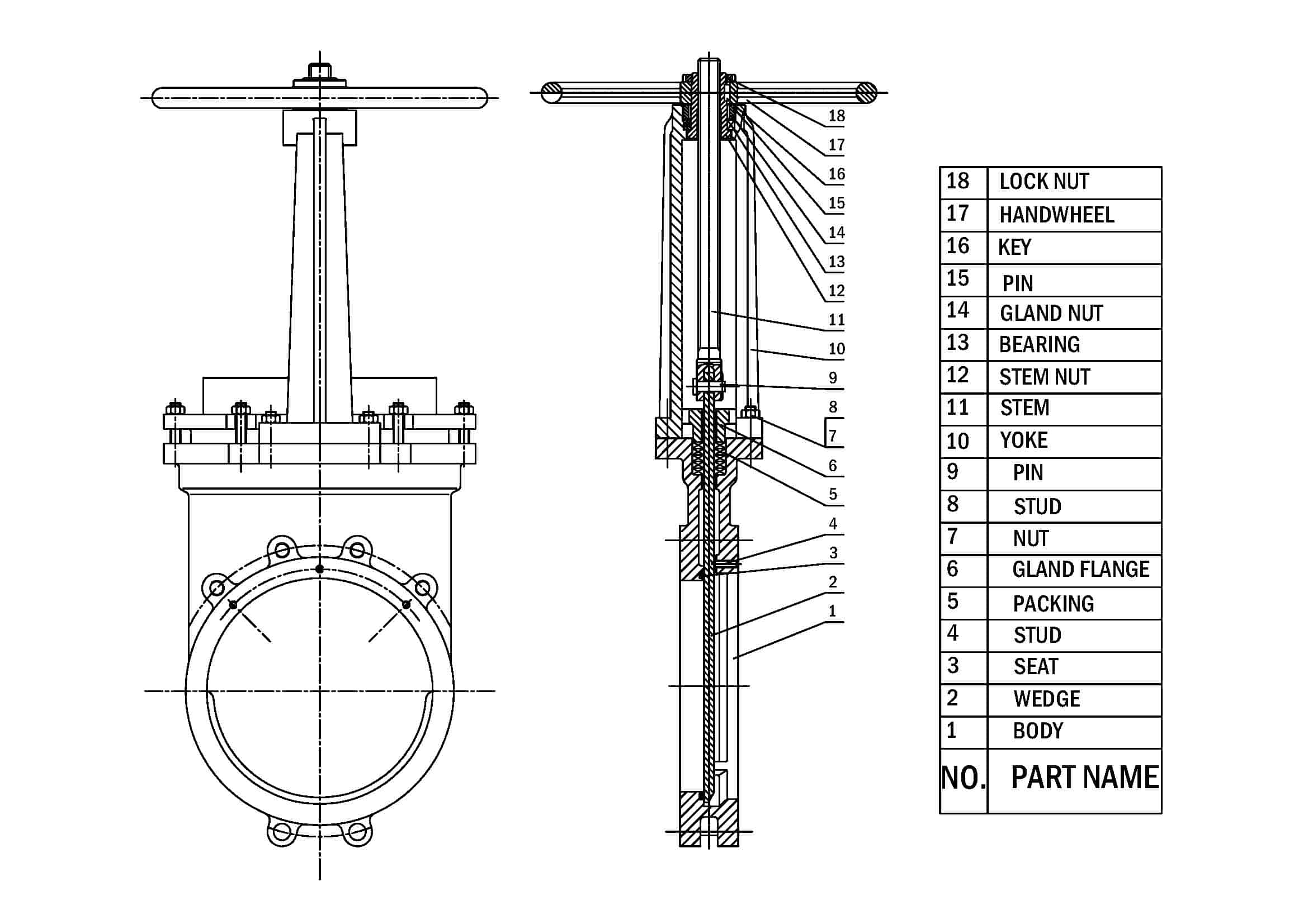 Drawing of a gate valve