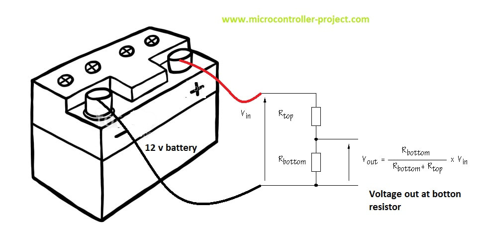 Divisor de tensão com circuito de bateria