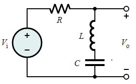 Diagrama de circuito do filtro de áudio de parada de banda passiva de primeira ordem 