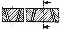 Sloped surface cuts well on both sides, but poor on both sides