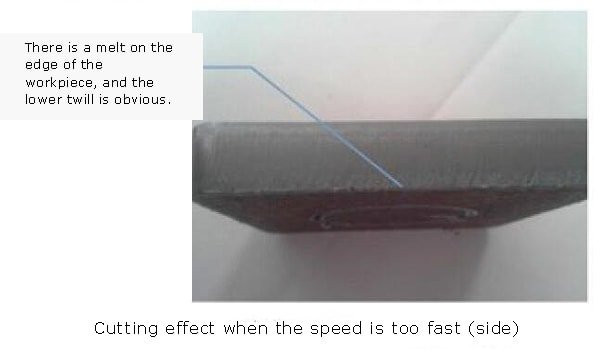 The effect of too fast cutting speed - side edge