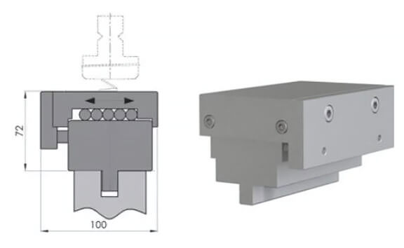 Schematic diagram of ball-type movable lower die