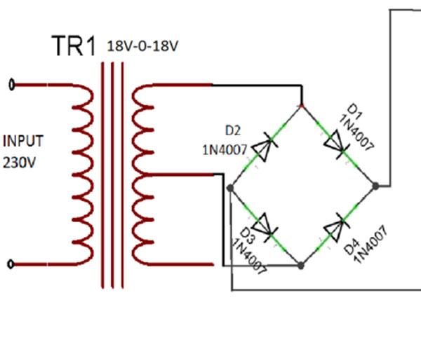 Diagrama de circuito do retificador de onda completa