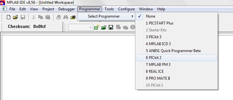 MPLAB IDE Baixando o bootloader PicKit2 no Kit.