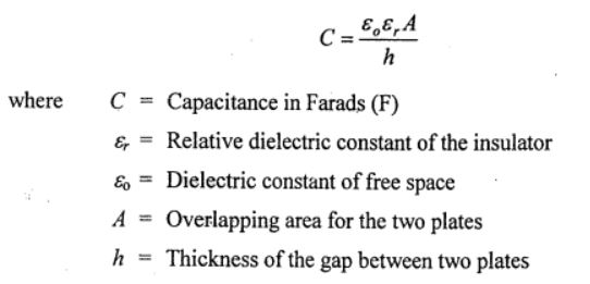 capacitive sensor equation