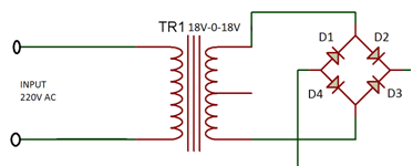 Diagrama de circuito do retificador de onda completa