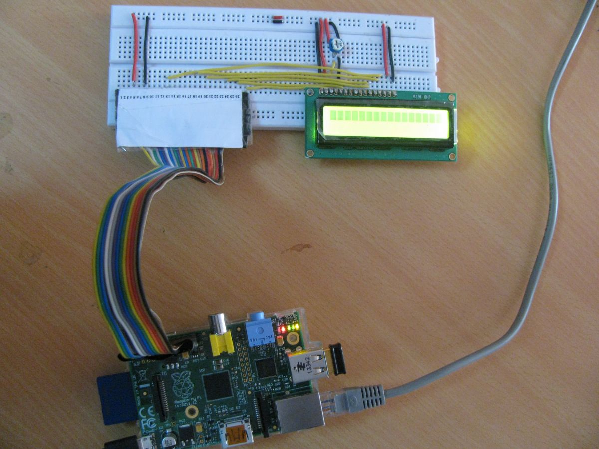 Tela LCD controlada pela Web usando protótipo Raspberry Pi
