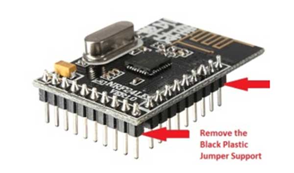 Imagem típica do módulo sem fio NRF24LE1