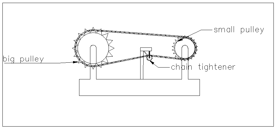 Diseño mecánico del tensor de cadena.