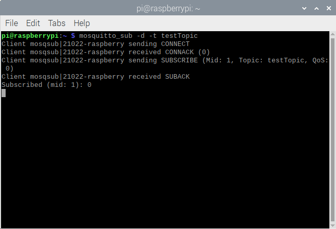 Inscrever-se no tópico MQTT no Raspberry Pi
