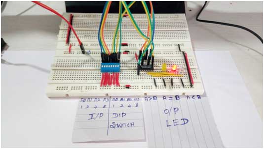 Protótipo de comparador de magnitude de 4 bits baseado em IC SN7485