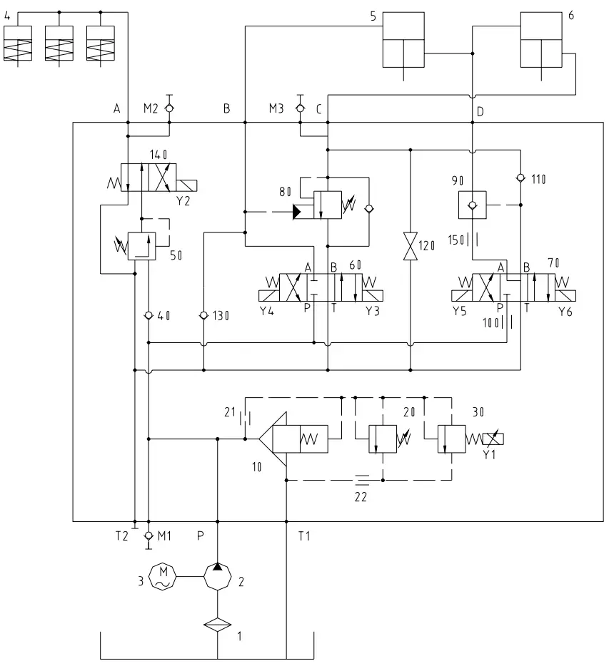 Hydraulic schematic diagram