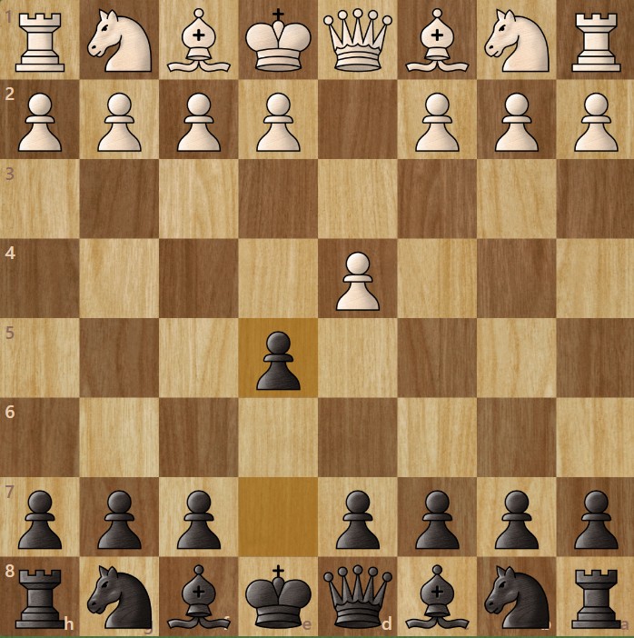A chessboard diagram showing the Englund Gambit.