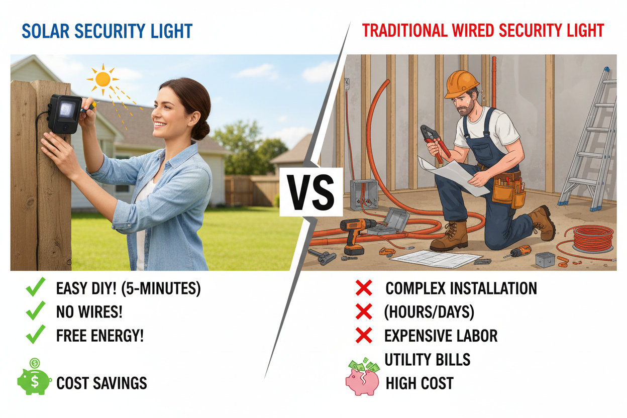 Solar vs Wired Installation Comparison