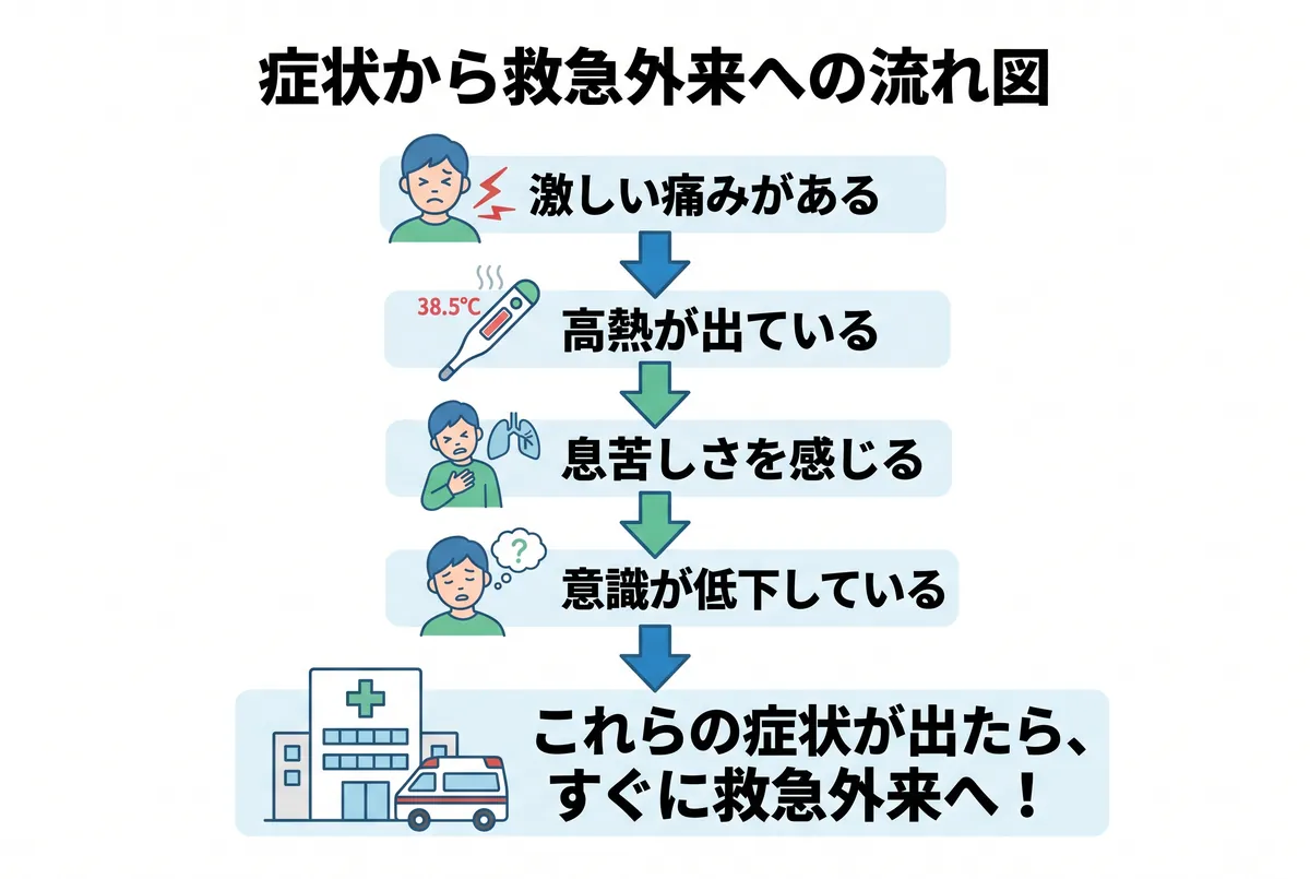 命に関わる危険なサインは？すぐに救急外来を受診すべき症状