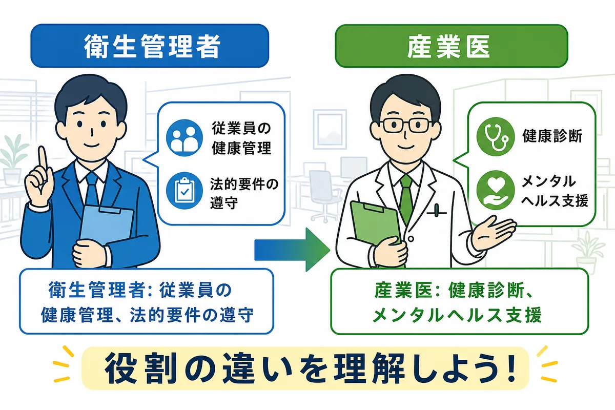 衛生管理者とは？産業医との役割の違いを比較
