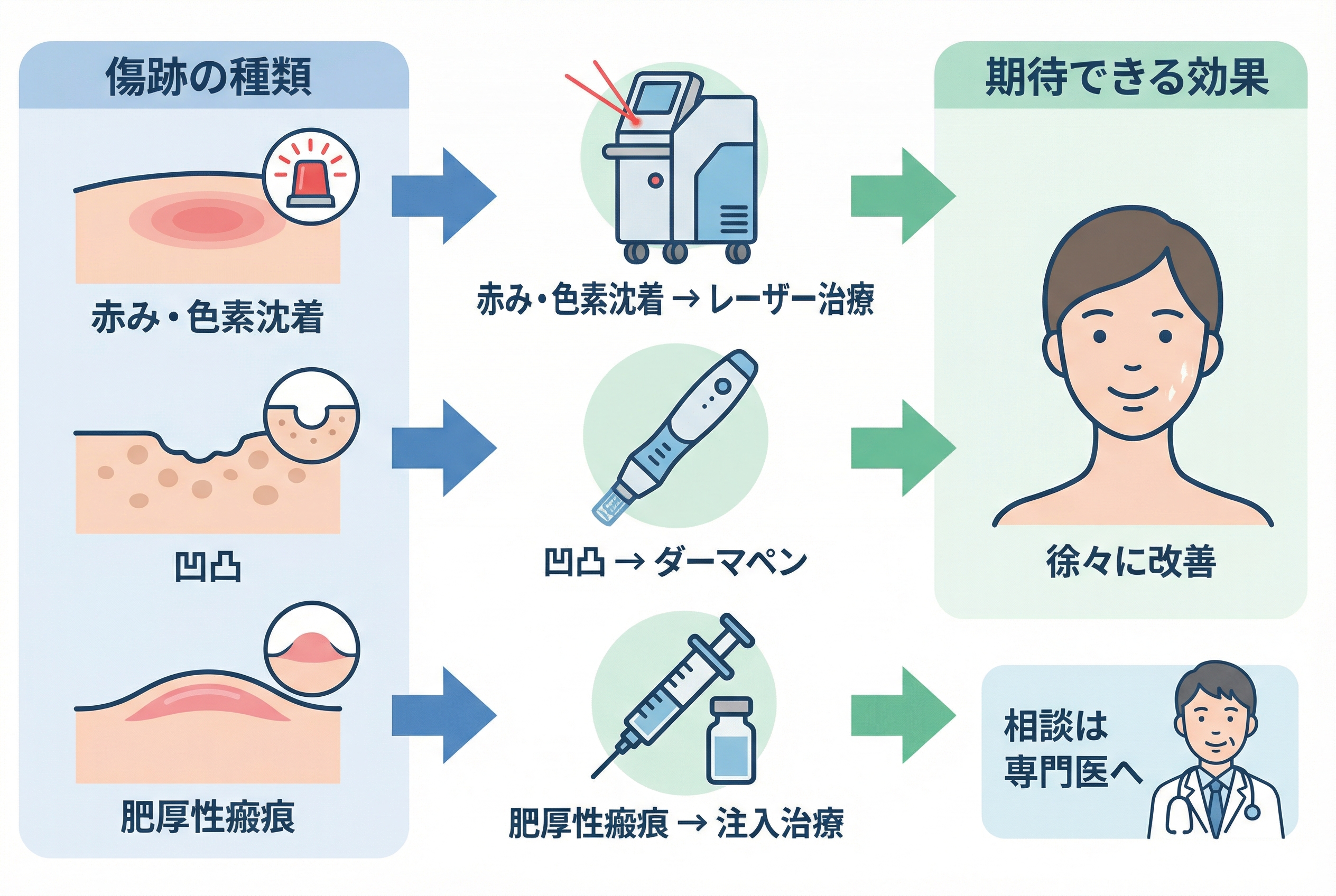 後悔しないクリニック選び|顔の傷跡治療の費用・期間・ダウンタイムの全て