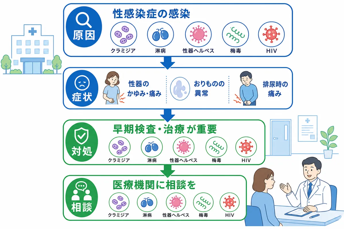 主な性病（性感染症）の種類・症状・潜伏期間