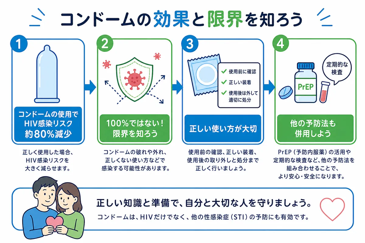 コンドームでHIVはどこまで防げる？効果と限界を正しく知る