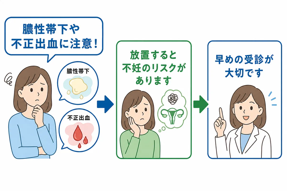【女性の症状】膿より多い「おりものの変化」と「不正出血」