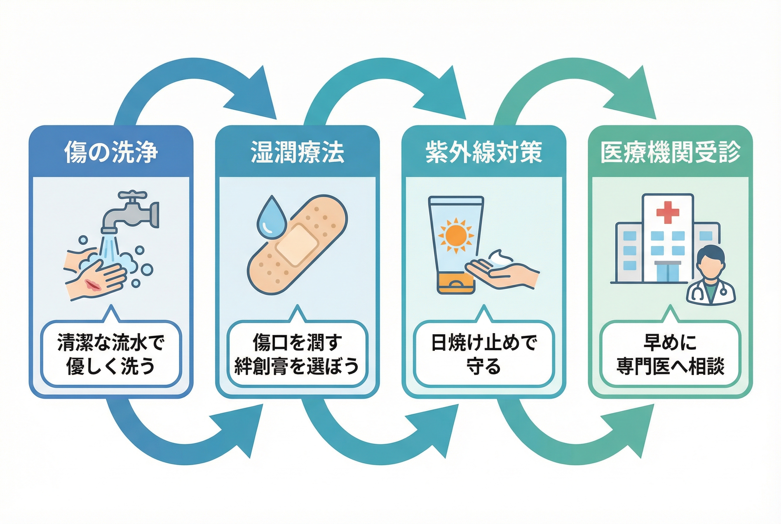 顔の傷跡を改善する治療法と病院受診の目安