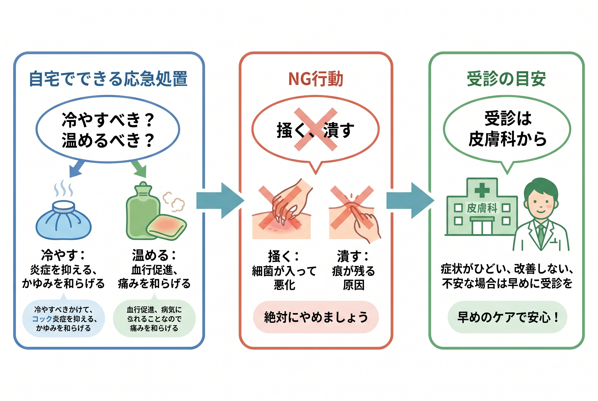 自宅でできる応急処置と悪化させないための注意点
