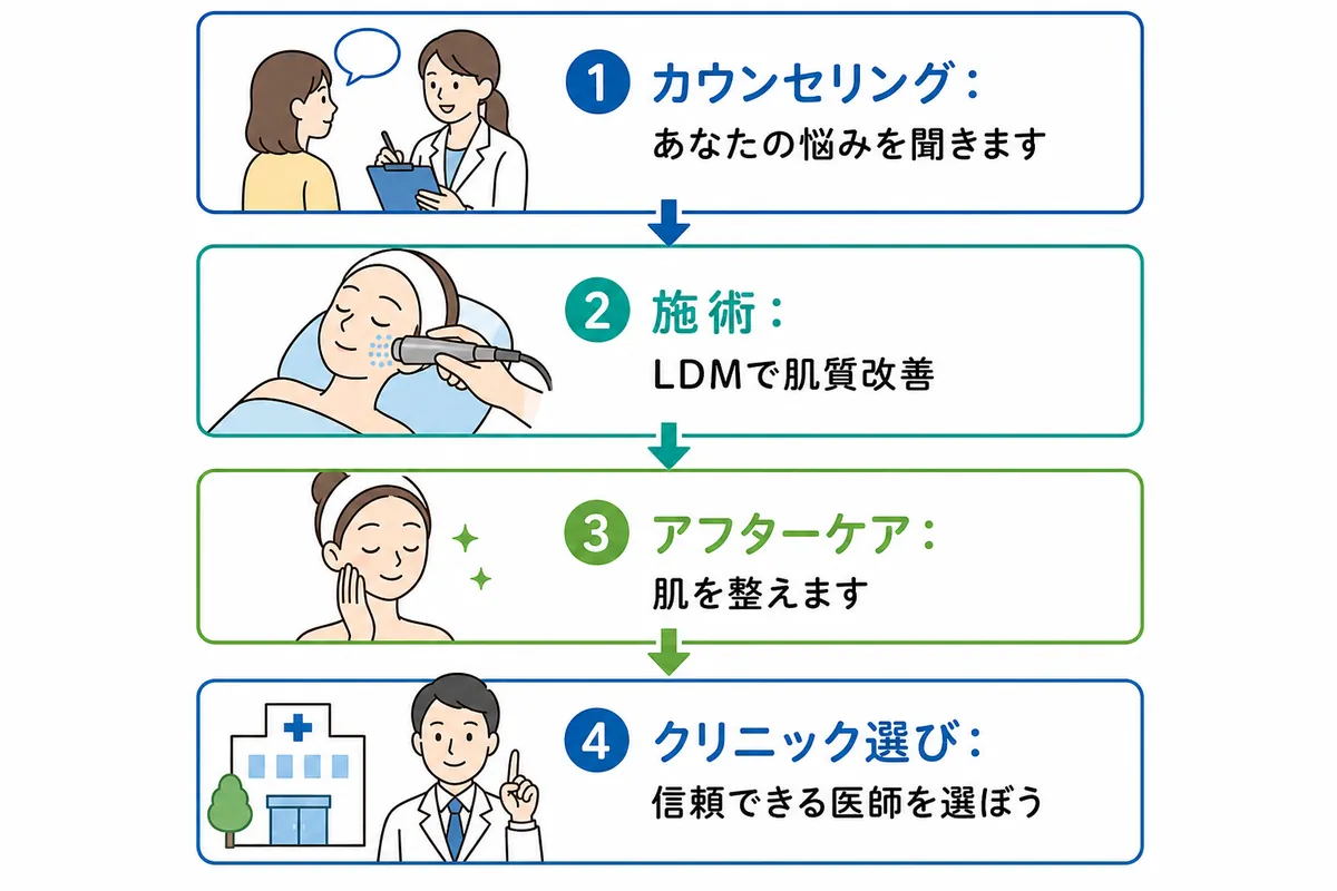 LDM（水玉リフティング）の施術プロセスと後悔しないクリニック選びの3つのポイント