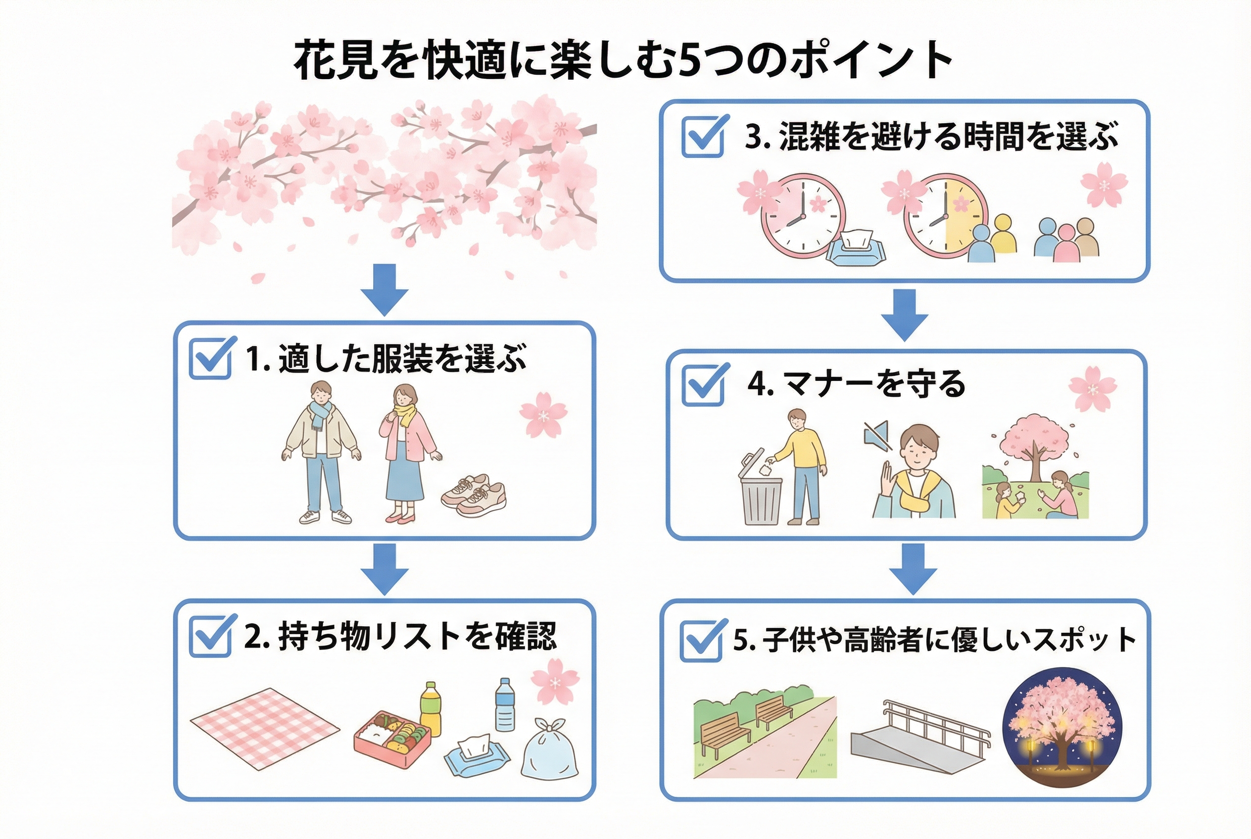 花見を快適に楽しむ準備とマナー5つのポイント