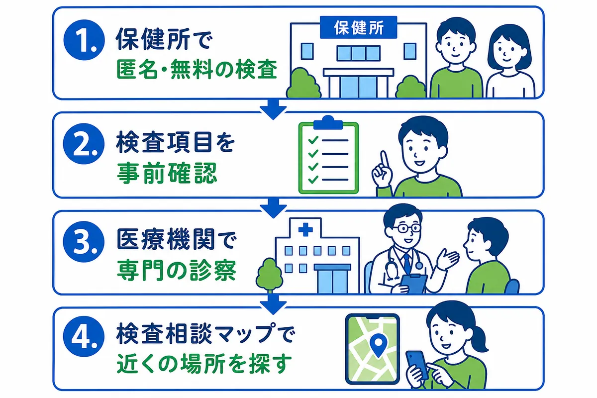 症状がないときはどこで検査できる？保健所と医療機関