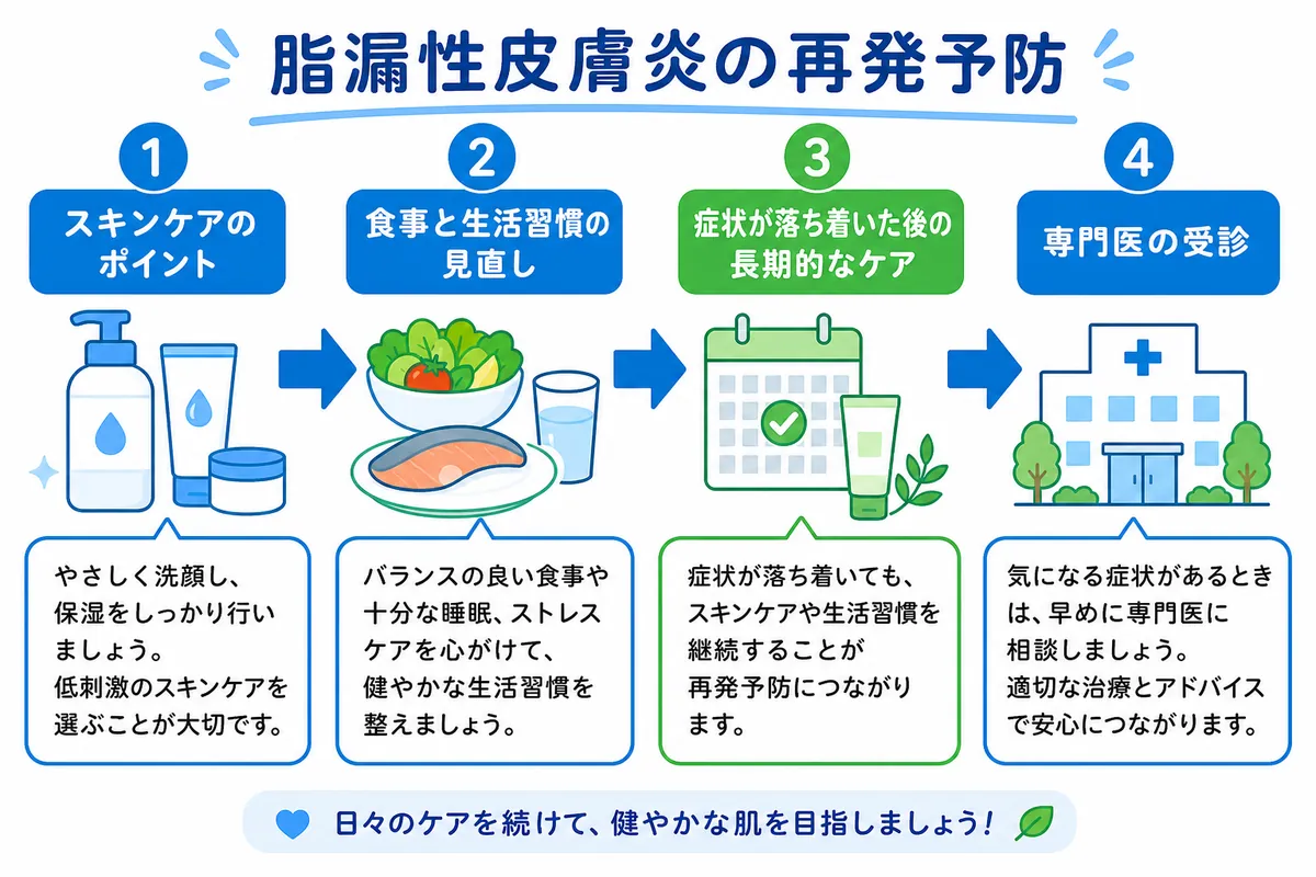 脂漏性皮膚炎の再発予防と日常生活の注意点3つ