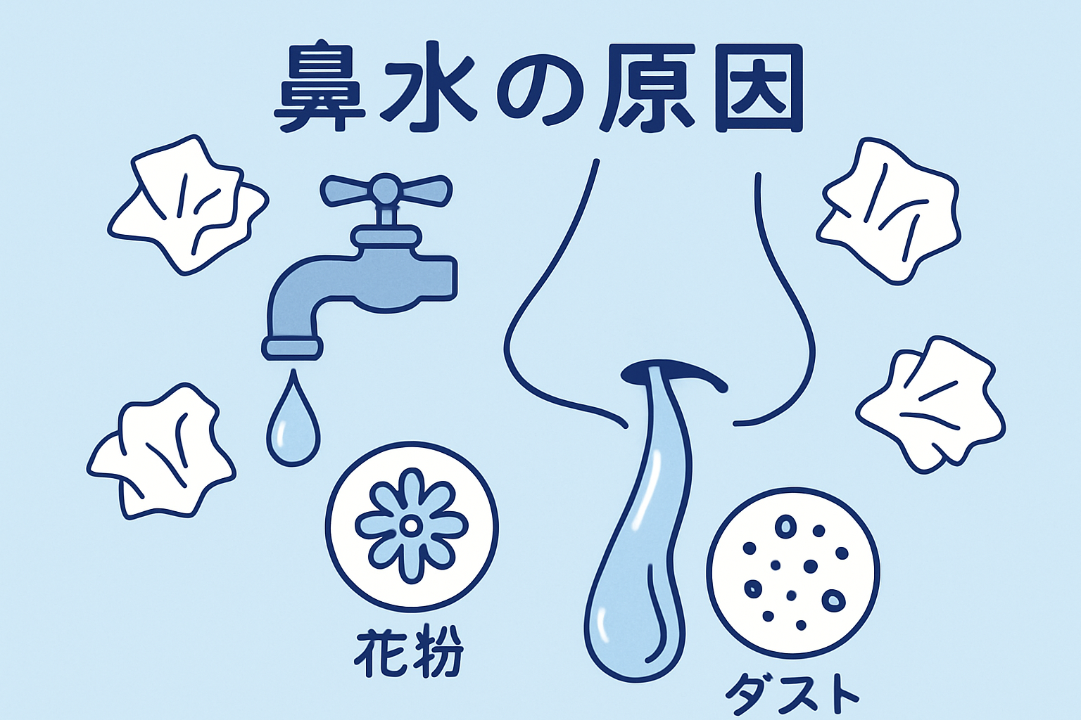 鼻水が止まらない原因を特定する4つのポイント