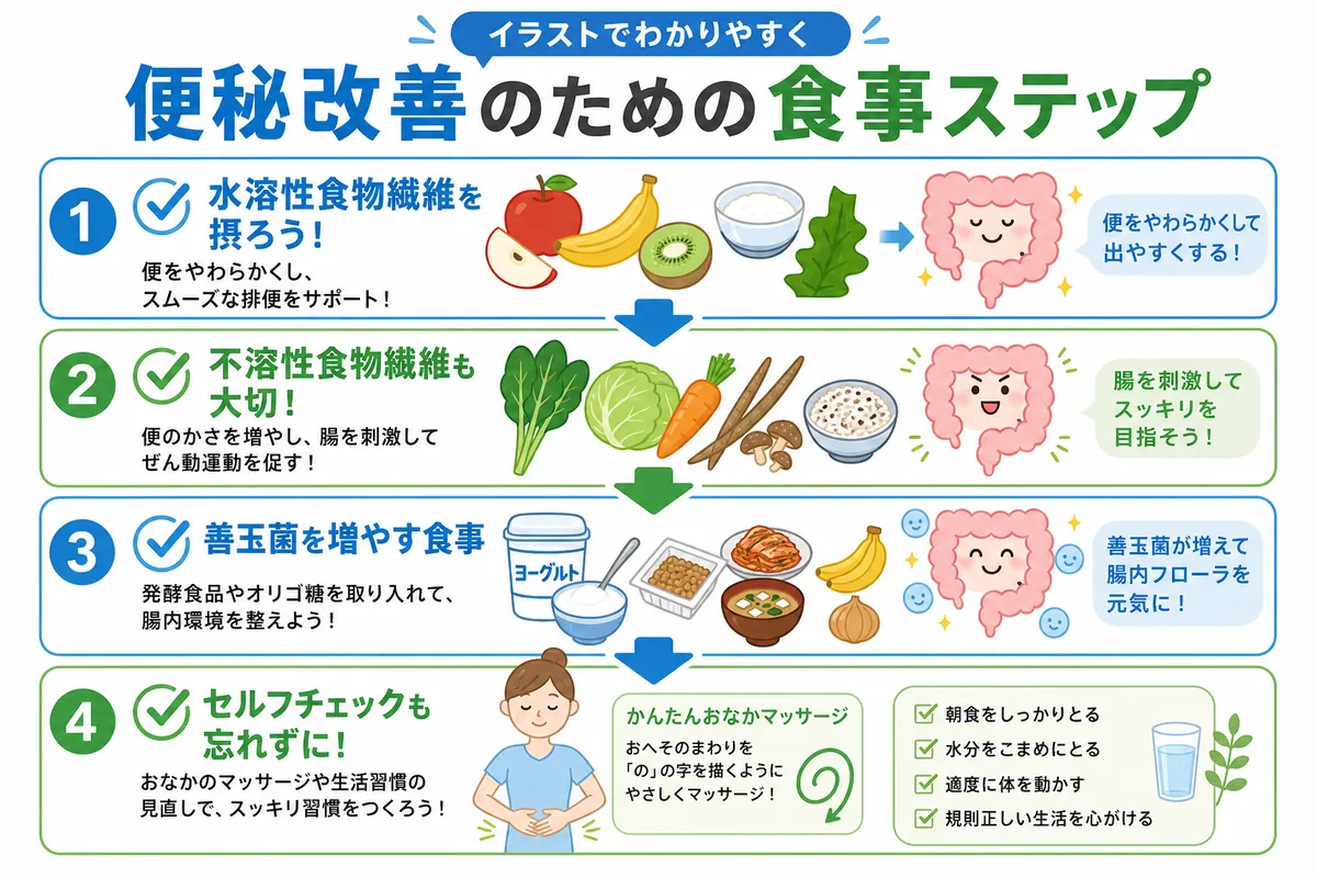 頑固な便秘に効く食べ物とは?腸活に役立つ食材と食べ方を詳しく解説 | あけぼの橋内科・内視鏡内科