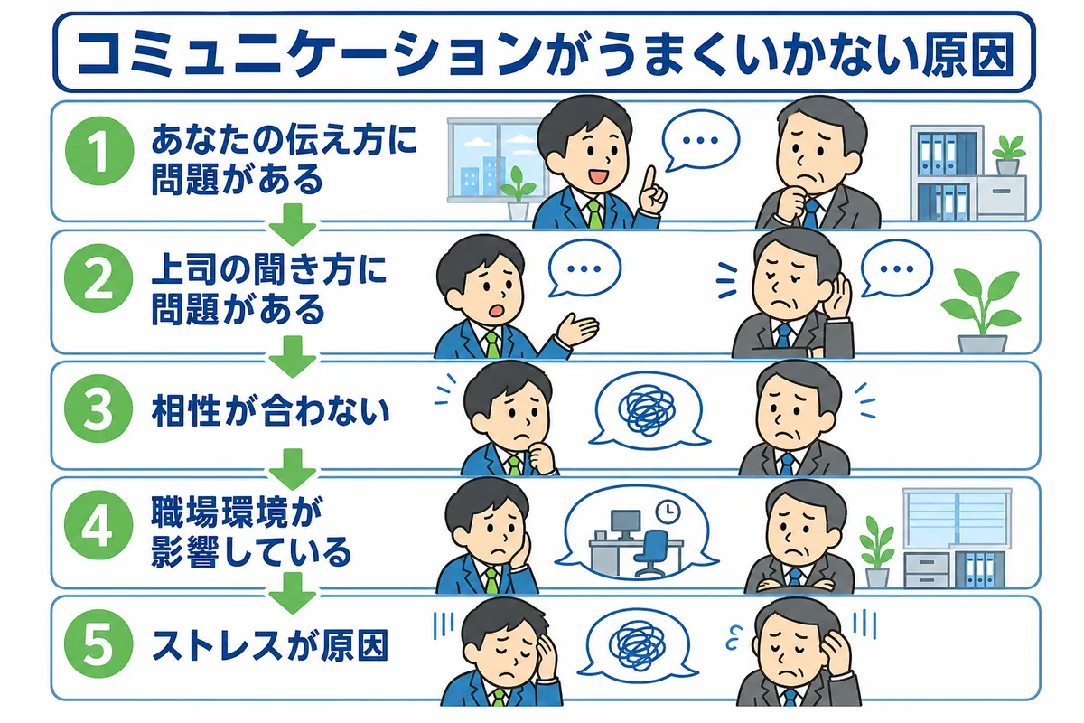 なぜ?上司とのコミュニケーションがうまくいかない5つの原因