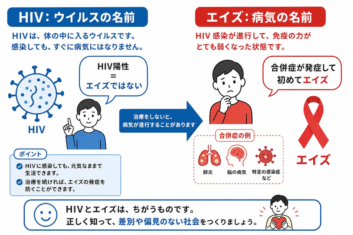 HIVとエイズは同じ病気ではない　その違いを正しく理解する