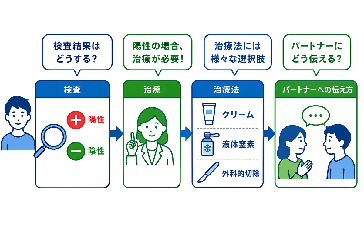 検査で陽性だったら？症状がない場合の治療とパートナーへの対応
