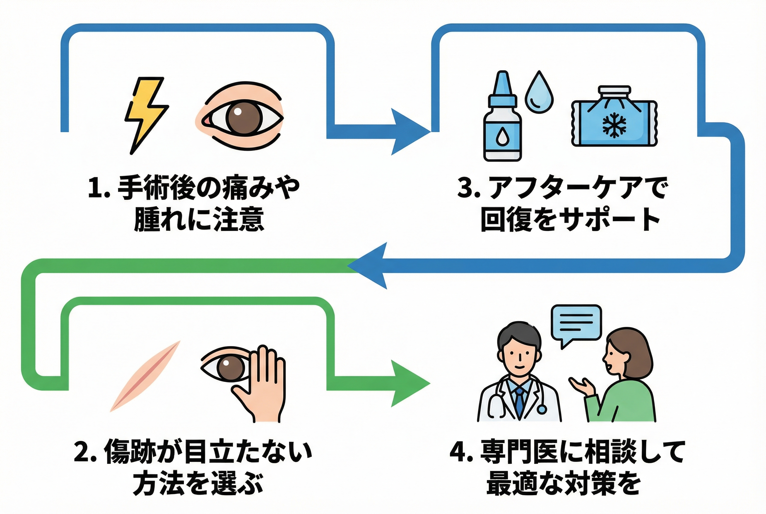 目頭切開のリスクと術後の傷跡・ダウンタイム対策