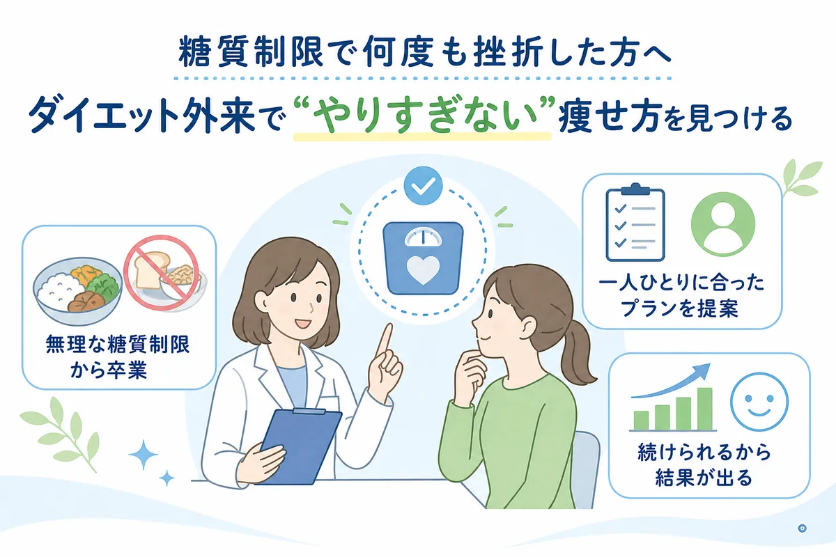 医師監修】糖質制限で何度も挫折した方へ ダイエット外来で“やりすぎ 