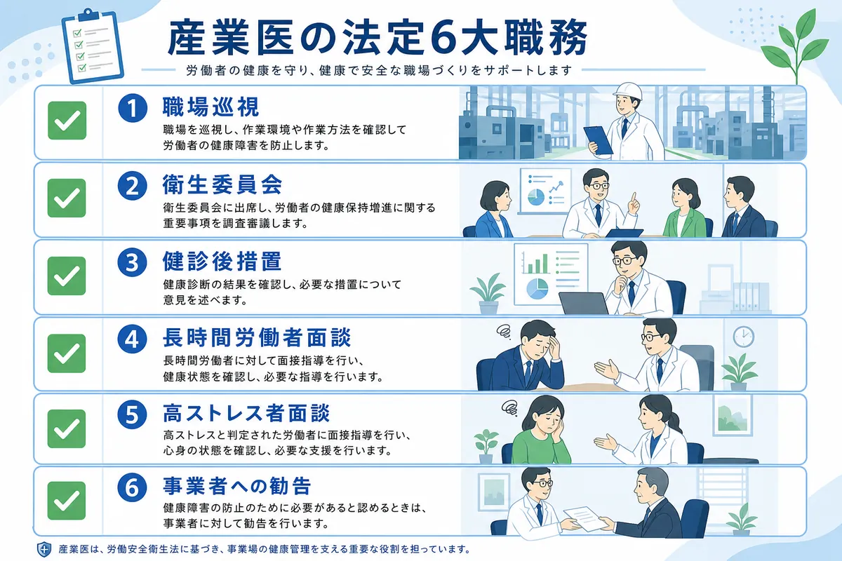 まずは現状を確認|今の産業医は変更すべき?法令上の6つの職務チェックリスト