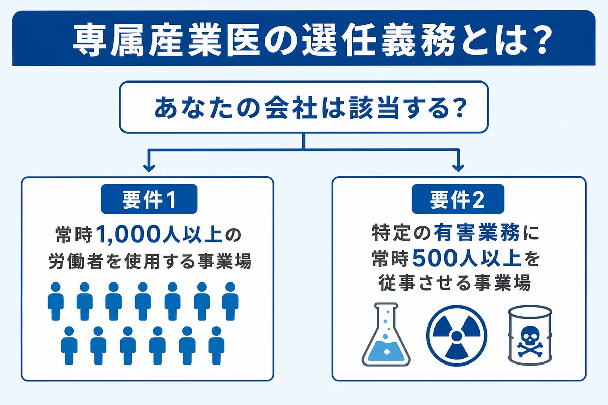 専属産業医とは?まず知るべき選任義務が生じる2つの要件