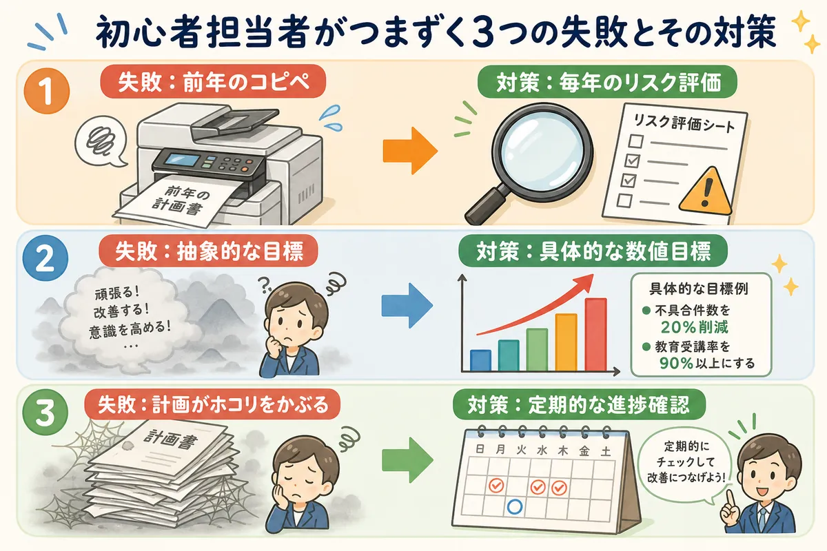 初めての担当者がつまずきやすい3つの失敗と対策