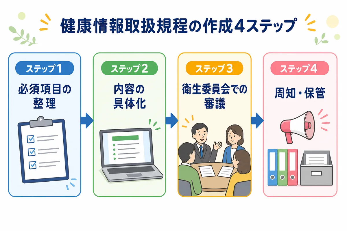 中小企業でもできる！健康情報取扱規程の作成4ステップ