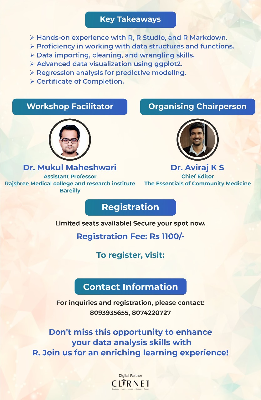 Mastering R for Data Analysis (Day-8) | ECM eConnect | Powered by CLIRNet