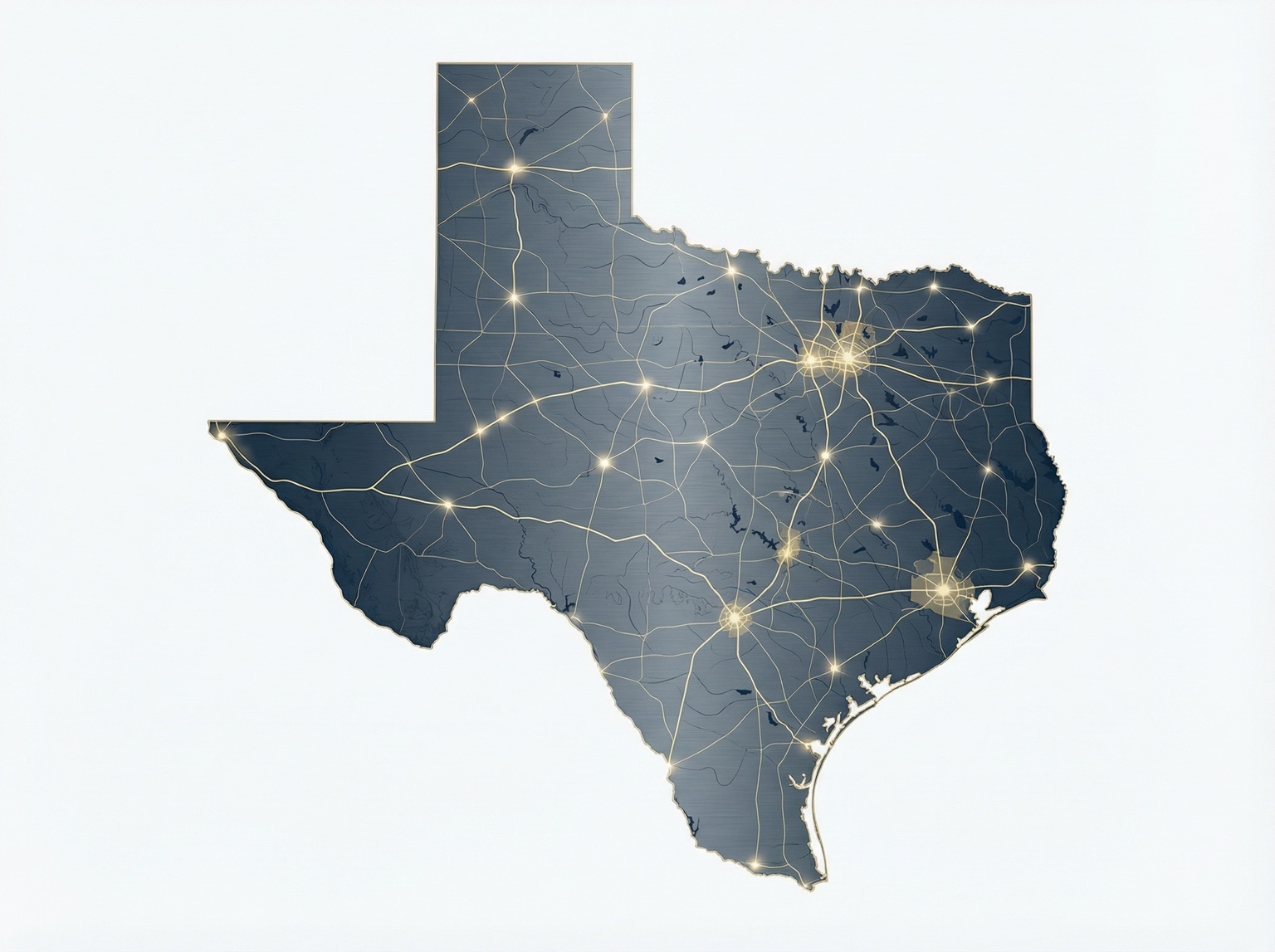 Texas state map with business icons