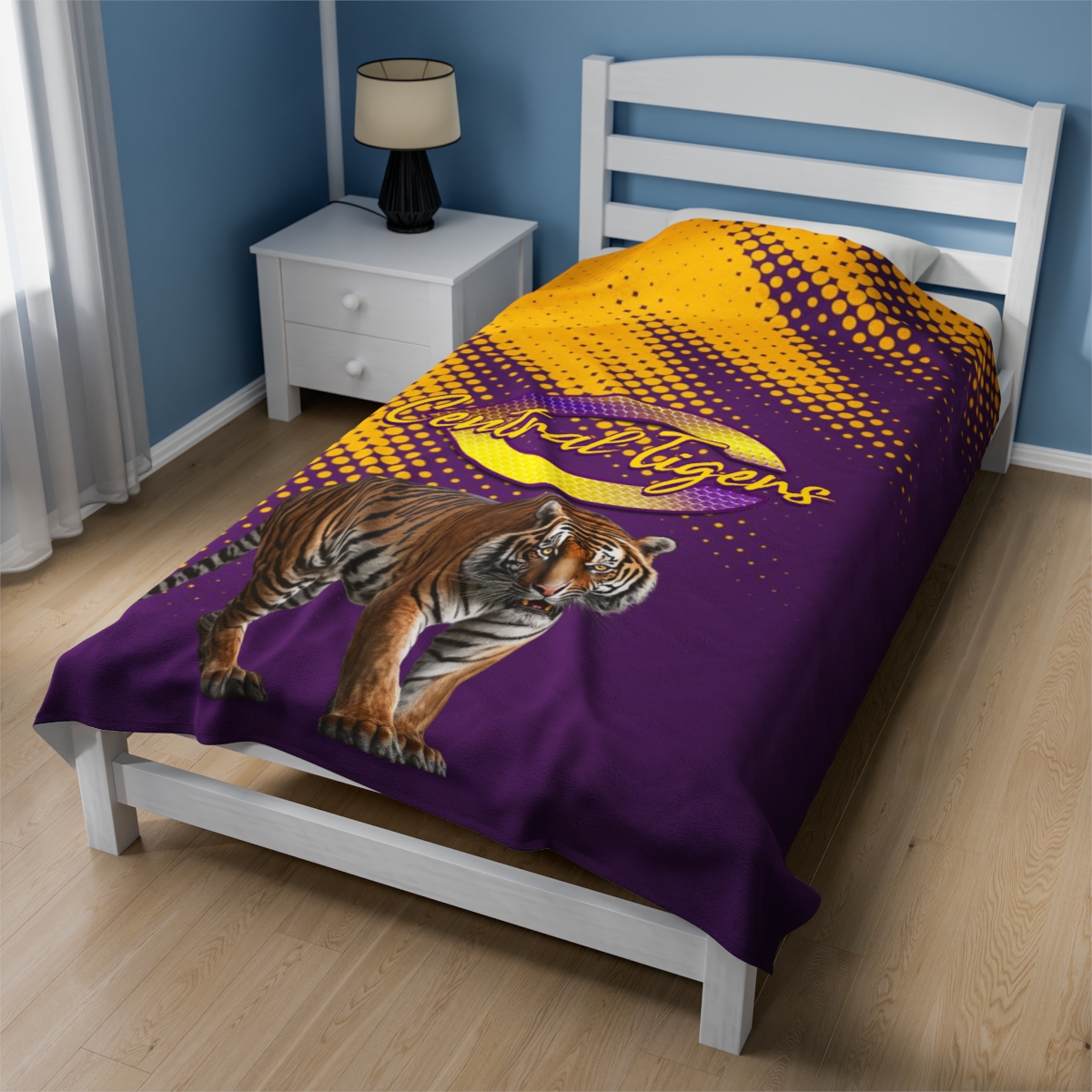 Central Tigers blanket, Central Tigers merchandise, Central Tigers fan gear, Central Tigers throw blanket, Central Tigers home decor, Central Tigers accessories, sports blanket, team logo blanket, sports-themed blanket, university blanket, blanket, team merchandise