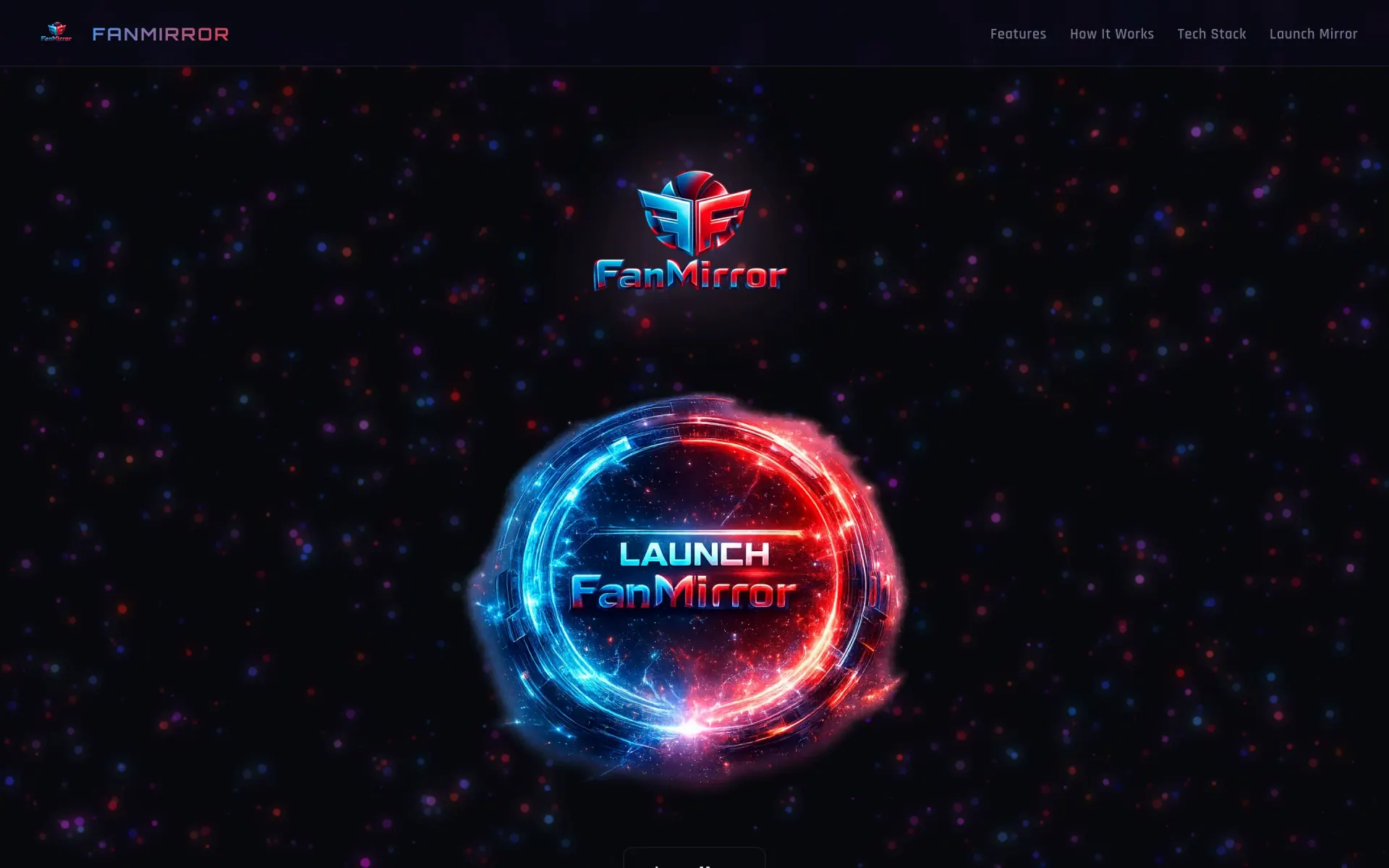 FanMirror — Real-time 3D avatar mirror for live events — face/hand/pose tracked entirely in the browser.